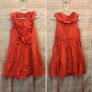 eshakti sleeveless dress w ruffle front detail